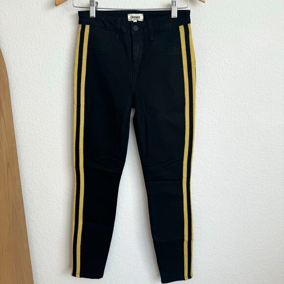L'Agence Black Skinny Jeans Gold Side Stripe - Picture 4 of 10